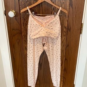 Glyder - Yoga Pants and Bra Pink Triangle Set